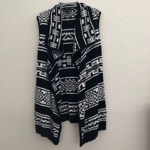 Black and white sweater vest.